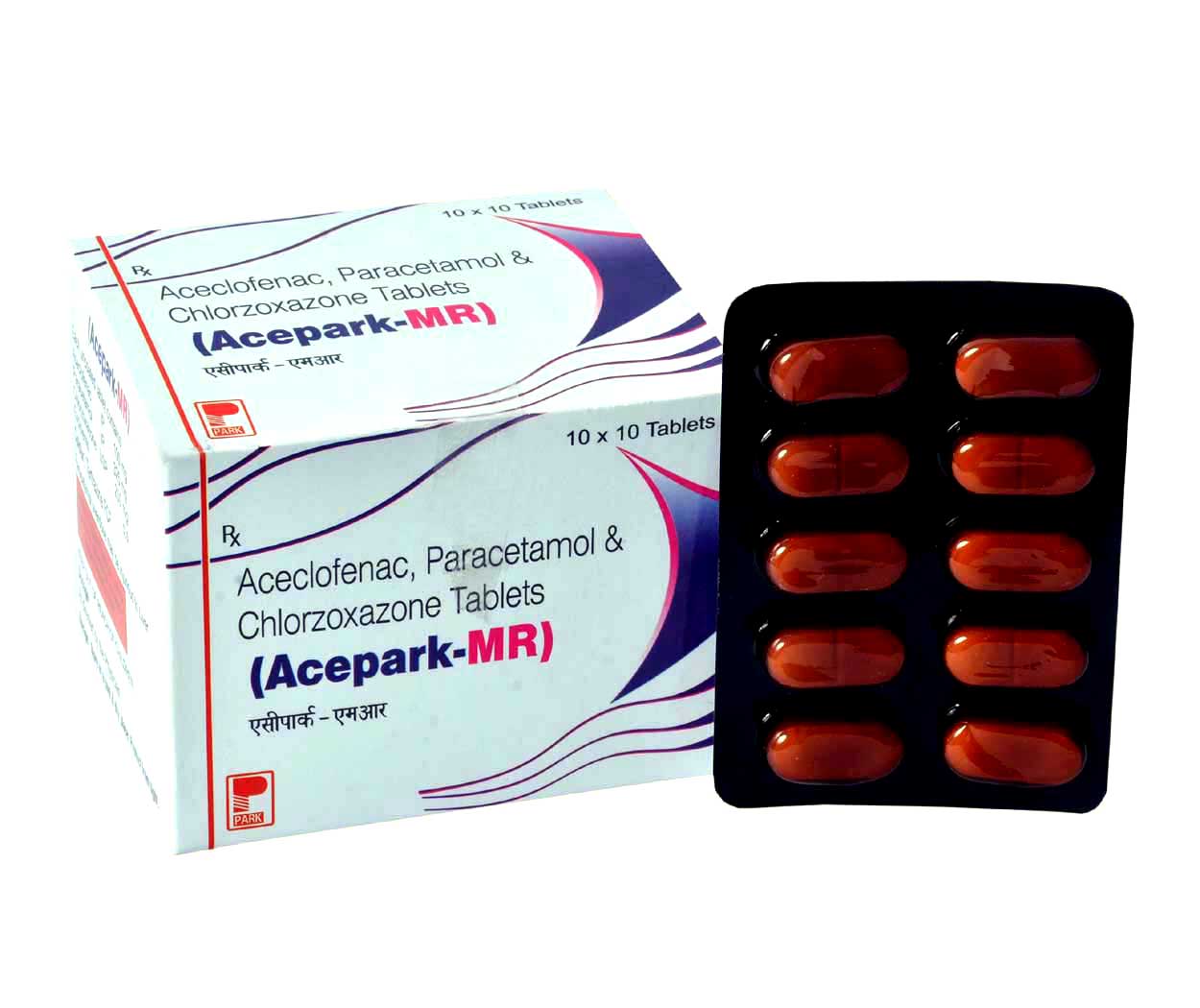 Product Name: Acepark MR, Compositions of Acepark MR are Aceclofenac, Paracetamol & Chlorzoxazone Tablets  - Park Pharmaceuticals