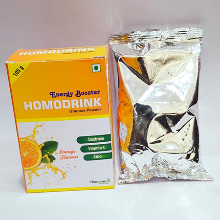 Product Name: Homodrink , Compositions of Homodrink  are Dextrose,Vitamin C,Zinc - Abigail Healthcare