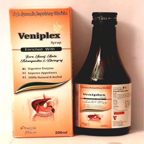 Product Name: Veniplex, Compositions of Veniplex are HERBAL DIGESTIVE ENZYME - Venix Global Care Private Limited