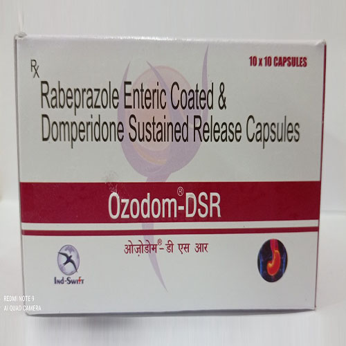 Product Name: Ozodom DSR, Compositions of Ozodom DSR are Rabeprazole Entric Coated & Domperidone Sustained Release Capsules - Yazur Life Sciences