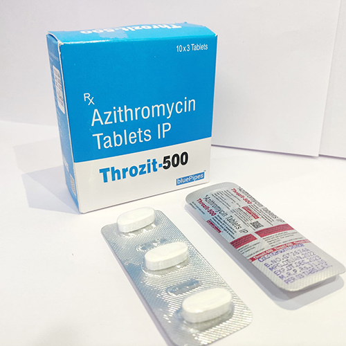 Product Name: THROZIT 500, Compositions of THROZIT 500 are Azithromycin Tablets IP - Bluepipes Healthcare