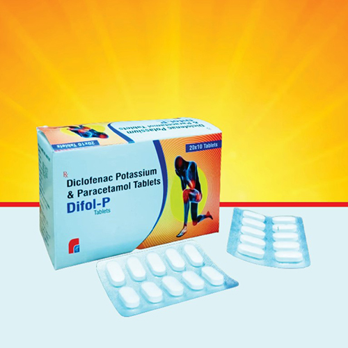 Product Name: Difol P, Compositions of Difol P are Diclofenac Potassium & Paracetamol Tablets  - Healthkey Life Science Private Limited
