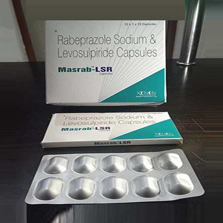 Product Name: Masrab Lsr, Compositions of Masrab Lsr are Rebeprazole Sodium & Levosulipride Capsules - Xenon Pharma Pvt. Ltd
