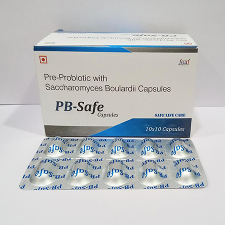 Product Name: PB Safe, Compositions of PB Safe are Pre-Probiotic with Saccharomyces Boulardi Capsules - Safe Life Care