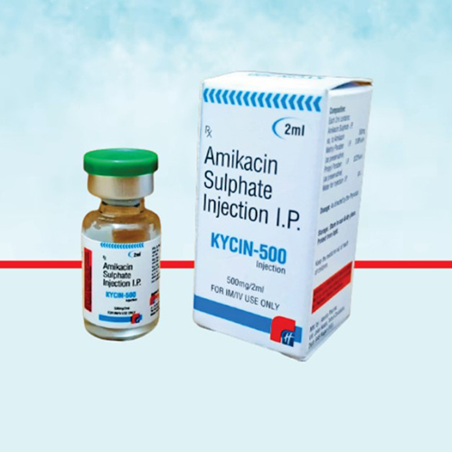 Product Name: KYCIN 500, Compositions of KYCIN 500 are Amikacin Sulphate Injection I.P. - Healthkey Life Science Private Limited