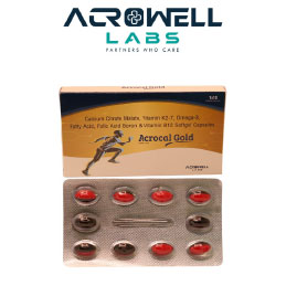 Product Name: Acrocal  Gold, Compositions of Acrocal  Gold are Calcium Citrate ,Vitamin D3, Vitamin K27,Cyanocobalamin Zinc and Softgel  Capsules - Acrowell Labs Private Limited