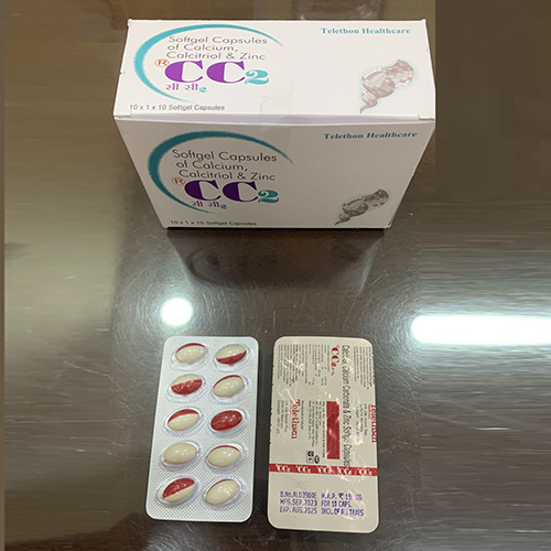 Product Name: Cc2, Compositions of Cc2 are Softgel capsules of Calcium, Calcitriol & Zinc - Telethon Healthcare