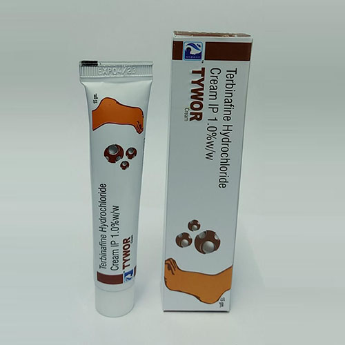 Product Name: Tywor, Compositions of Tywor are Terbinafine Hydrochloride Cream IP 1.0% W/W - WHC World Healthcare