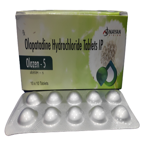 Product Name: Olozen 5, Compositions of Olozen 5 are Olopatadine Hydrochloride Tablets IP - Arlak Biotech