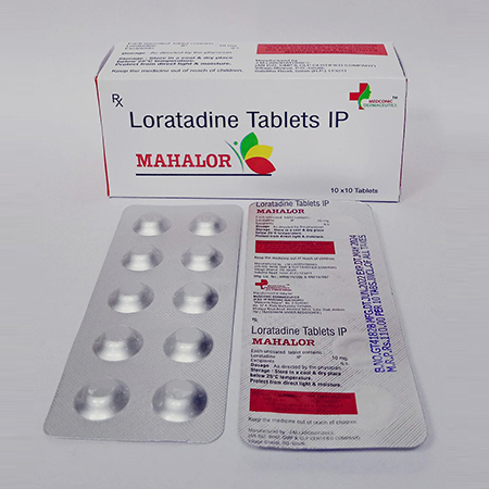 Product Name: Mahalor, Compositions of Mahalor are Loratadine Tablets IP - Ronish Bioceuticals