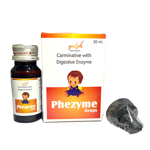 Product Name: Phezyme, Compositions of Phezyme are Carminative with Digestive Enzyme - Guelph Healthcare Pvt Ltd