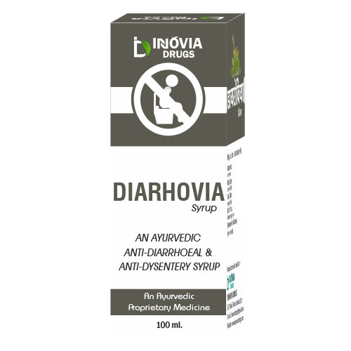 Product Name: Diarhovia, Compositions of Diarhovia are An Ayurvedic Anti-Diarrhoeal & Anti-Dysentery Syrup - Innovia Drugs