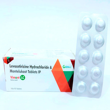 Product Name: VIMONT LC, Compositions of VIMONT LC are Levocetrizine Hydrochloride & Montelukast Sodium Tablets IP - Ozenius Pharmaceutials