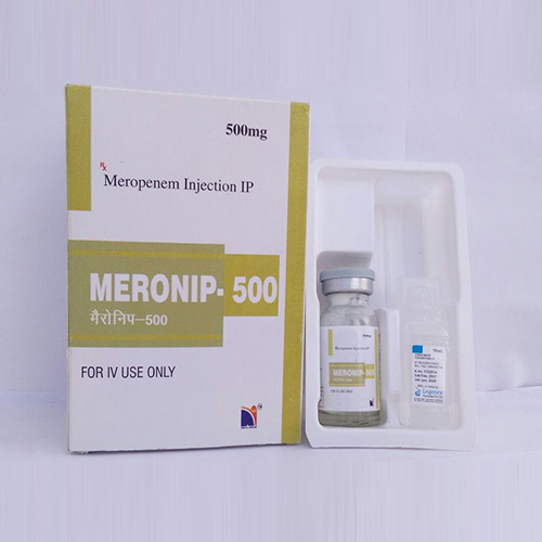 Product Name: Meronip 500 , Compositions of Meronip 500  are Meropenem Injection IP - Nova Indus Pharmaceuticals