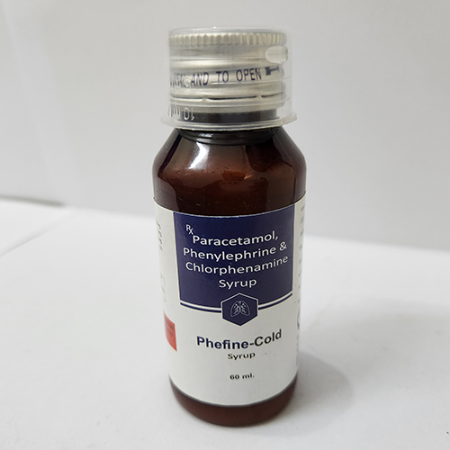 Product Name: Phefine Cold, Compositions of Phefine Cold are Paracetamol, Phenylephrine & Chlorpheniramine Syrup - Bkyula Biotech