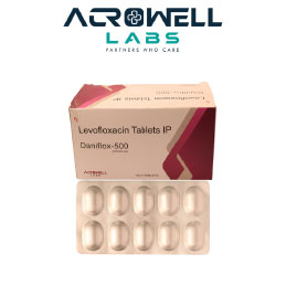Product Name: Deniflox 500, Compositions of Deniflox 500 are Levofloxacin Tablets IP - Acrowell Labs Private Limited