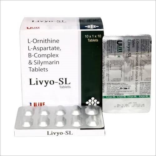 Product Name: Livyo SL, Compositions of L-Ornithine-L-Aspartate-B-Complex-Silymarin-Tablet are L-Ornithine-L-Aspartate-B-Complex-Silymarin-Tablet - Yodley LifeSciences Private Limited