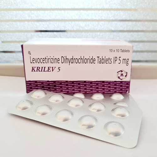 Product Name: Krilev 5, Compositions of Krilev 5 are Levocetrizine Dihydrochloriode Tablets IP 5mg - Kriti Lifesciences