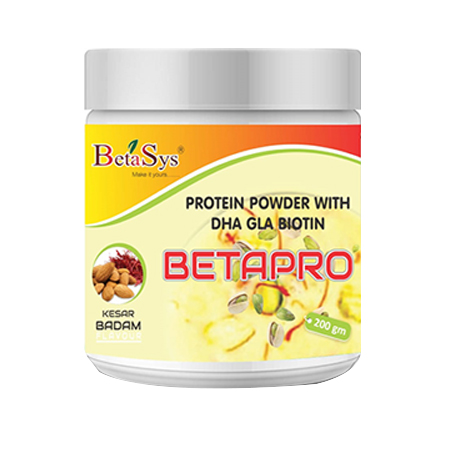 Product Name: Betapro, Compositions of Betapro are Protein Powder With Dha Gla Biotin - Betasys Healthcare Pvt Ltd