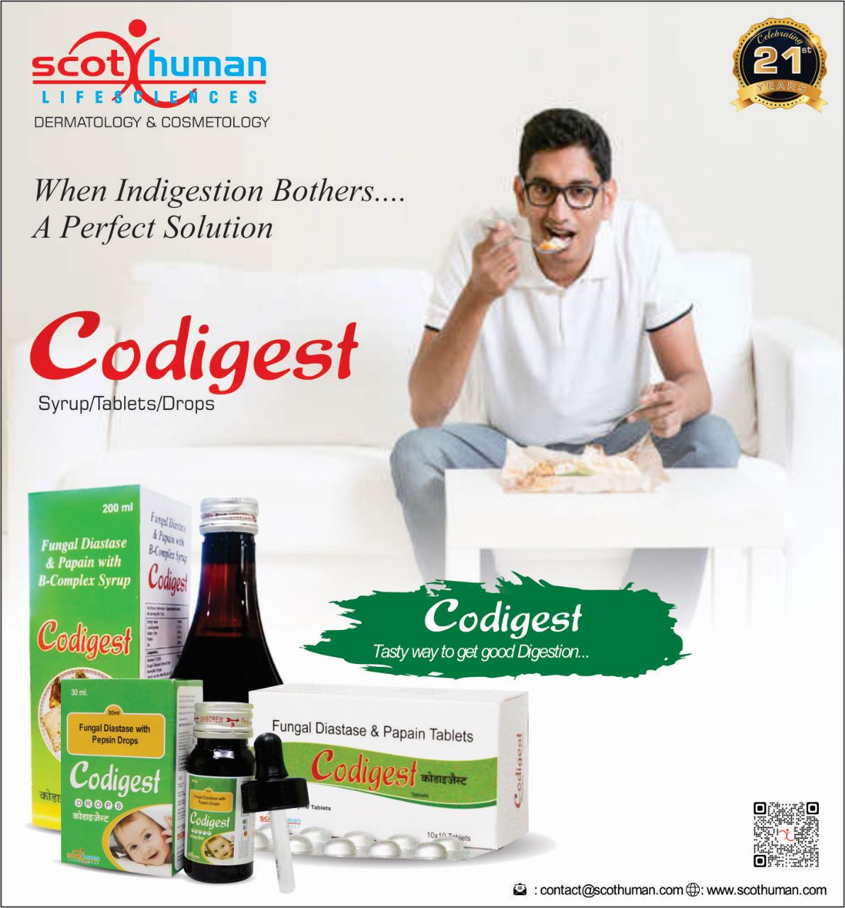 Product Name: Codigest, Compositions of Codigest are Fungal Diastase with Pepsin Syrup - Pharma Drugs and Chemicals