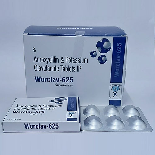 Product Name: Worclav 625, Compositions of Worclav 625 are Amoxycillin & Potassium Clavlanate Tablets IP - WHC World Healthcare
