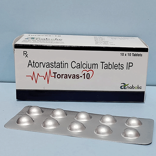 Product Name: Toravas 10, Compositions of Toravas 10 are Atorvastatin 10mg - Anabolic Remedies Pvt Ltd
