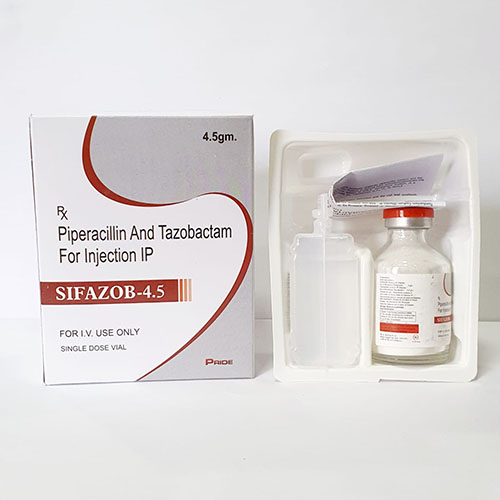 Product Name: Sifazob 4.5, Compositions of Sifazob 4.5 are Piperacillin & Tazobactam for Injection IP - Pride Pharma