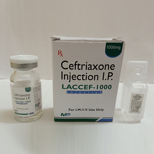 Product Name: Laccef 1000, Compositions of Laccef 1000 are Ceftriaxone Injection IP - Manlac Pharma