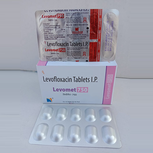 Product Name: Levomet 750, Compositions of Levomet 750 are Levofloxacin Tablets IP - Nova Indus Pharmaceuticals