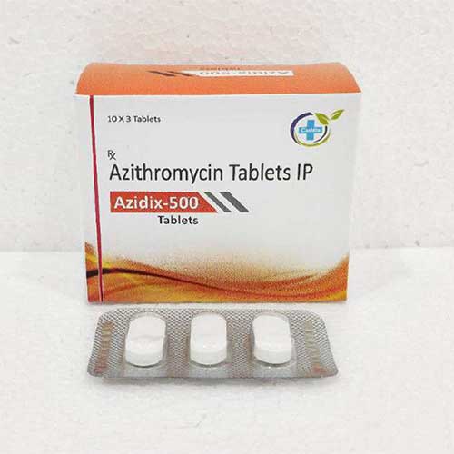 Product Name: Azidix 500, Compositions of Azidix 500 are Azithromycin Tablets IP - Caddix Healthcare