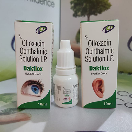 Product Name: Dakflox, Compositions of Dakflox are Ofloxacin Ophthalmic Solution I.P. - Dakgaur Healthcare