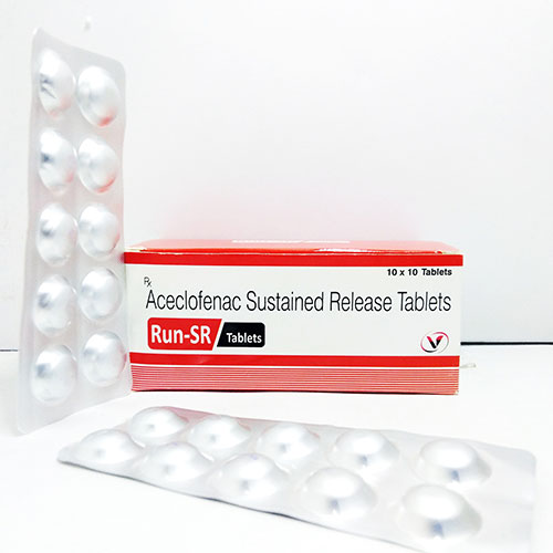 Product Name: Run SR, Compositions of Run SR are ACECLOFENAC SR 200 mg - Voizmed Pharma Private Limited
