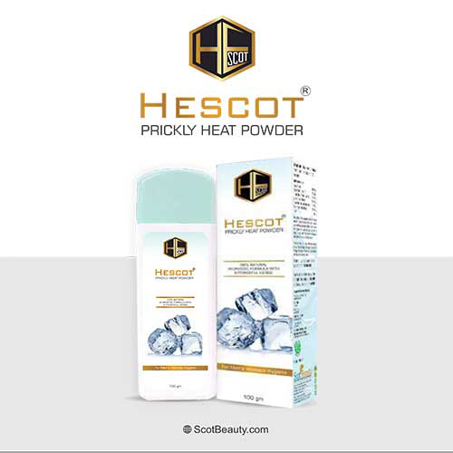 Product Name: Hescot, Compositions of Hescot are Prickly Heat Powder - Pharma Drugs and Chemicals