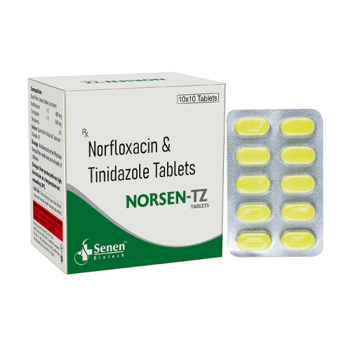 Product Name: NorsenTZ, Compositions of NorsenTZ are Norfloxacin & Tinidazole Tablets - Senen Biotech