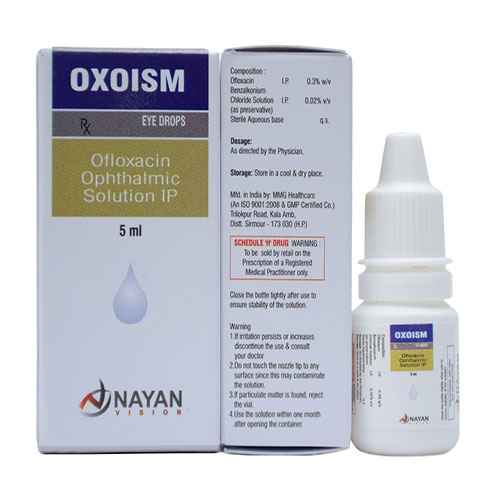 Product Name: Oxoism, Compositions of Oxoism are Ofloxacin Opthalmic Solution IP - Arlak Biotech