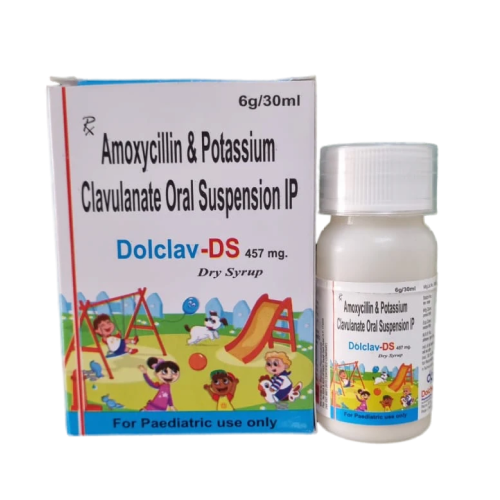 Product Name: Dolclav DS, Compositions of Dolclav DS are Amoxycillin & Potassium Clavulanate Oral Suspension IP - Dolchem Pharmaceuticals Private Limited