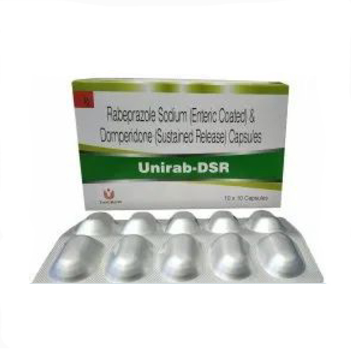 Product Name: Unirab DSR, Compositions of Unirab DSR are Rabeprazole Sodium (Enteric  Coated) & Domperidone  (Sustained Release) Capsules - Unigrow Pharmaceuticals