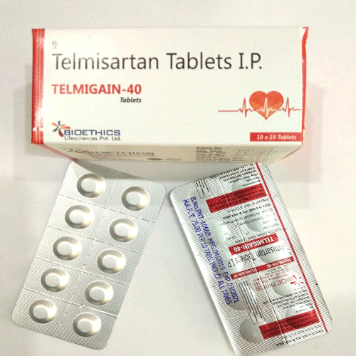 Product Name: Telmigain 40, Compositions of Telmigain 40 are Telmisatan - Bioethics Life Sciences Pvt. Ltd