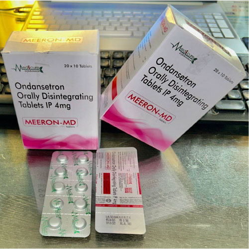 Product Name: MEERON MD, Compositions of MEERON MD are Ondansetron Orally Disintegrating Tablets IP 4mg - Medicure LifeSciences