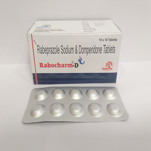 Product Name: Rabocharm D, Compositions of Rabocharm D are Rabeprazole Sodium  &  Domperidone Tablets - Healthtree Pharma (India) Private Limited