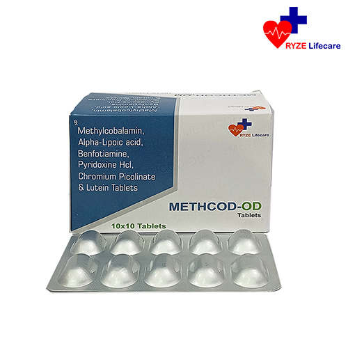 Product Name: METHCOD OD, Compositions of METHCOD OD are Methylcobalamin Alpha-Lipoic acid, Benfotiamine , Pyridoxine Hcl Chromium Picolinate & Lutein Tablets   - Ryze Lifecare