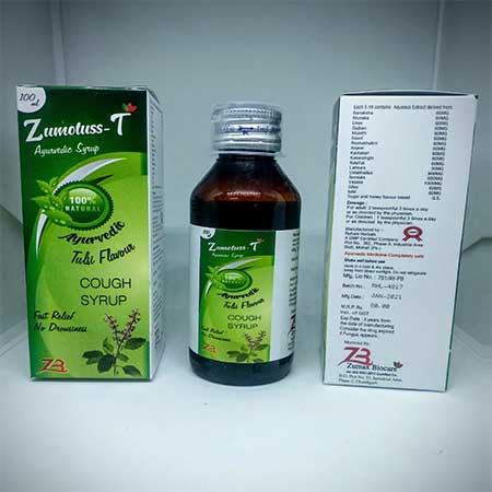 Product Name: Zumoluss T, Compositions of Zumoluss T are Ayurvedic Tube Flavour Cough Syrup - Zumax Biocare