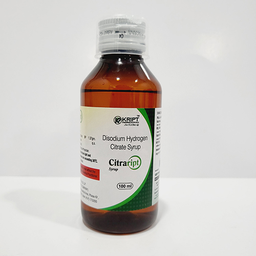 Product Name: Citraript, Compositions of Citraript are Dsodium Hydrogen citrate syrup - Kript Pharmaceuticals