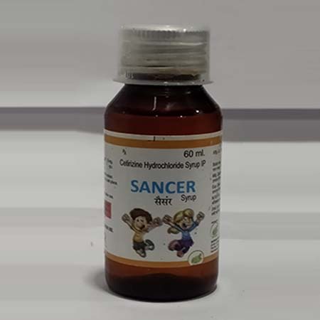 Product Name: Sancer, Compositions of Sancer are Cetirizine Hydrochloride Syrup Ip - Biotanic Pharmaceuticals