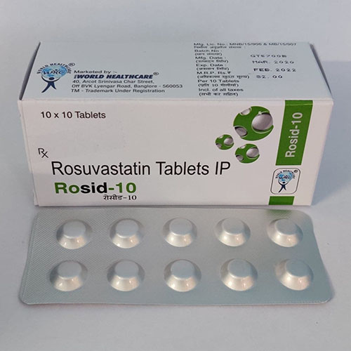 Product Name: Rosid 10, Compositions of Rosid 10 are Rosuvastatin Tablets IP - WHC World Healthcare
