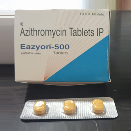 Product Name: Eazyon 500, Compositions of Eazyon 500 are AzithromicinTablets Ip - Xenon Pharma Pvt. Ltd
