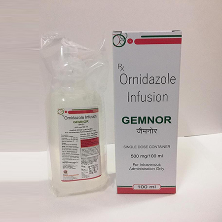 Product Name: Gemnor, Compositions of are Ornidazole Infusion - Gemed Lifesciences Pvt. Ltd