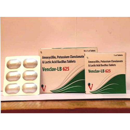 Product Name: Venclav LB 625, Compositions of Venclav LB 625 are Amoxycillin Potassium Clavulanate & Lactic Acid Bacillius - Venix Global Care Private Limited