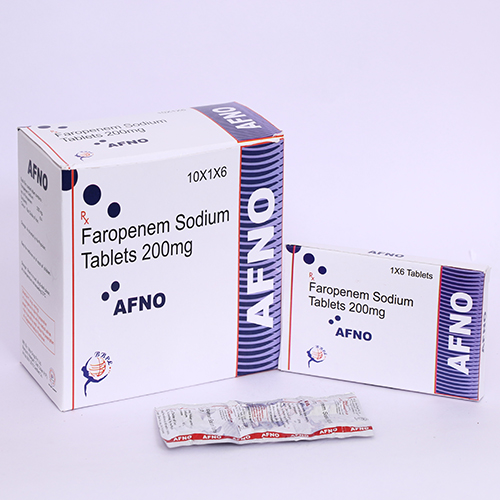 Product Name: AFNO, Compositions of AFNO are Faropenem Sodium Tablets 200mg - Biomax Biotechnics Pvt. Ltd