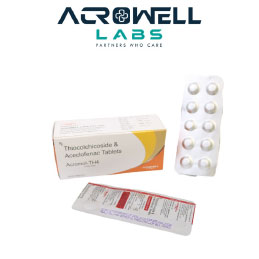 Product Name: Acromo TH4, Compositions of Acromo TH4 are Aceclofenac and Thiocolchicoside Tablets - Acrowell Labs Private Limited